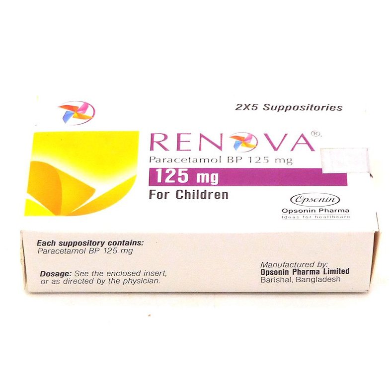 Renova Suppository 125 mg (Paracetamol)
