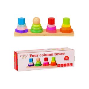 Wooden Four Column Tower For Kids/Children Toy