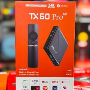 TX 60 Pro 14K ULTRA HD Android Smart TV Box Voice Remote, Bluetooth, Free Dish Channel Warranty,Life time free Dish