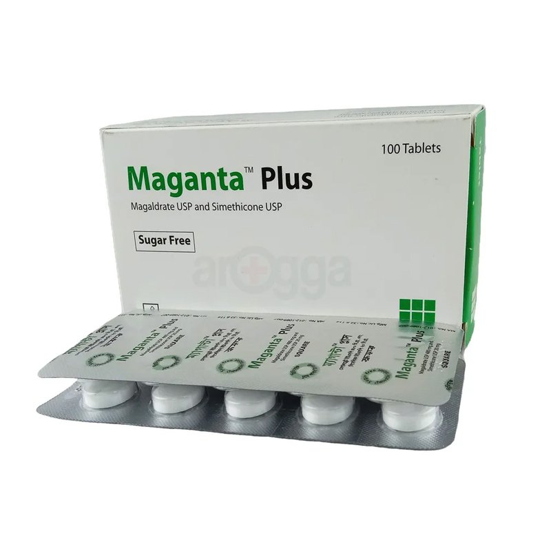 Maganta Plus Chewable Tablet 480 mg + 20 mg (Magaldrate + Simethicone)