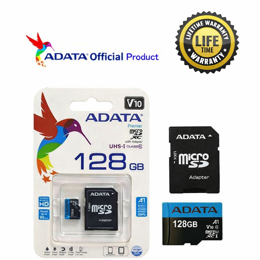 Adata 128GB Micro SD Class-10 (SDXC-UHX-I) Memory Card With Adapter