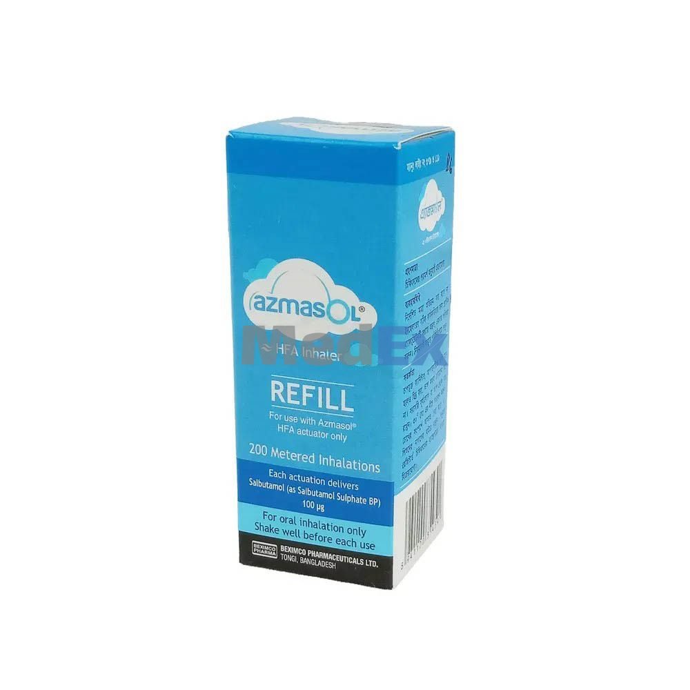 Azmasol Inhaler 100 mcg/puff (Salbutamol)