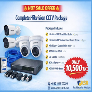 4 PC Hikvision 2MP Fixed Mini Camera Setup