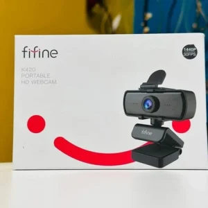 Fifine K420 Webcam 1440P, 2K Web Camera With Privacy Cover & Tripod For Laptop Desktop, Plug & Play 4MP HD USB Webcam With Built-In Mic For Live Streaming, Zoom Meeting, Online Class, Video Calling